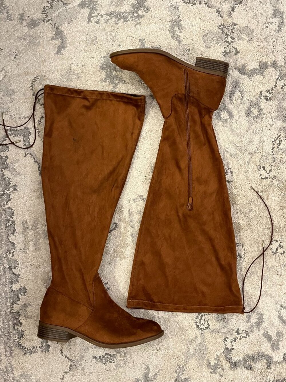Torrid Cognac Brown Faux Suede Over The Knee Wide Calf Boots ~ Women's 11.5 WW
